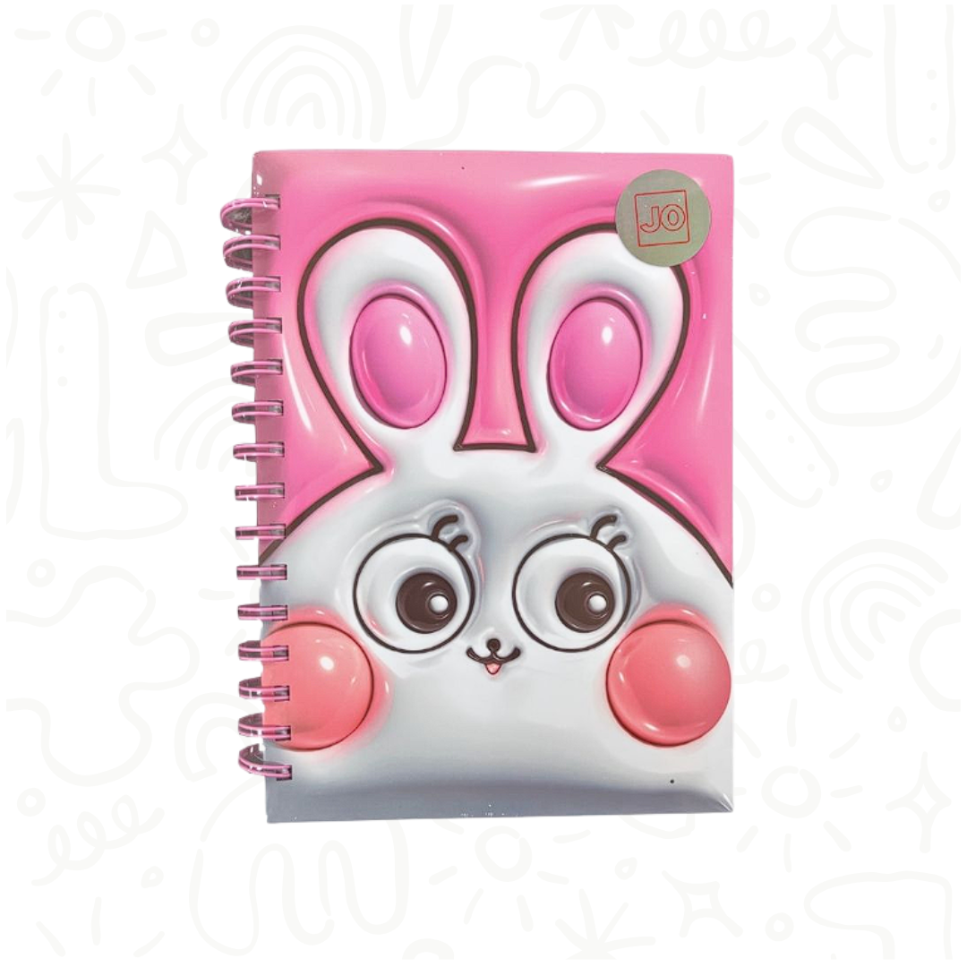 CUADERNO DOBLE ARGOLLA PASTA DURA, DISEÑO CONEJO