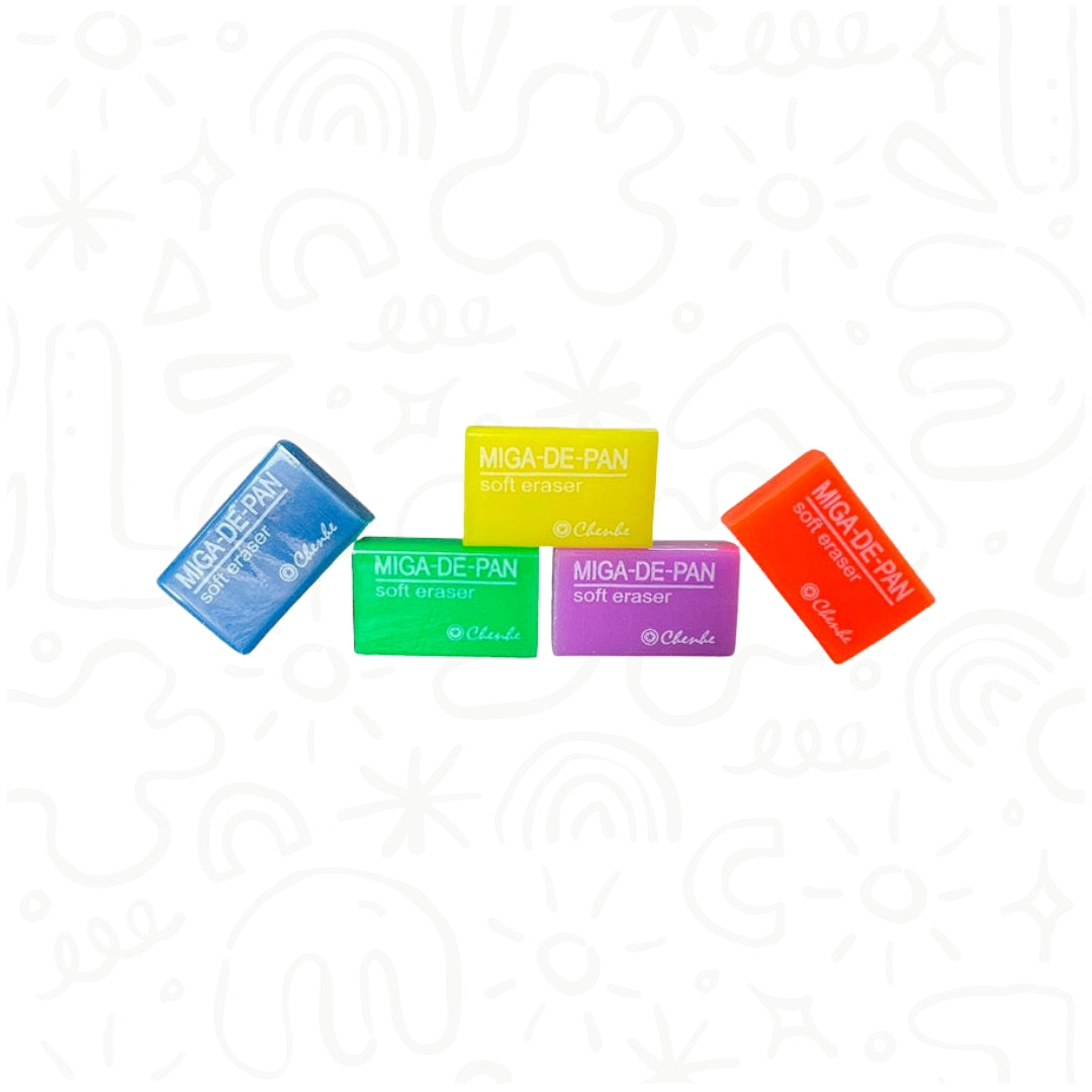 SET BORRADOR MIGA DE PAN COLORES NEON