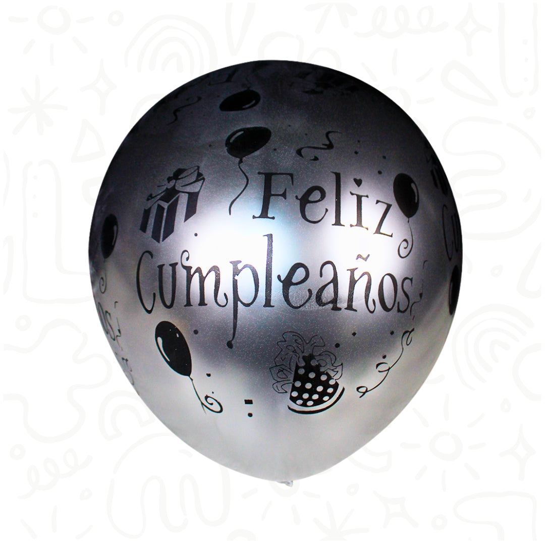 SET GLOBOS DE LÁTEX X12 (FELIZ CUMPLEAÑOS)