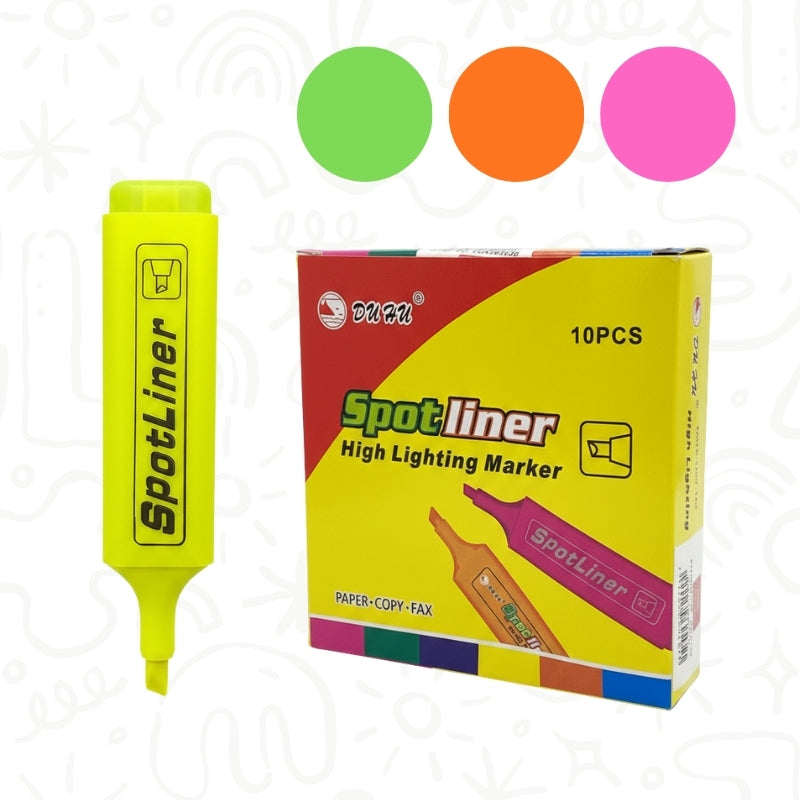 Resaltadores Fluorescentes x10 – Colores Vivos