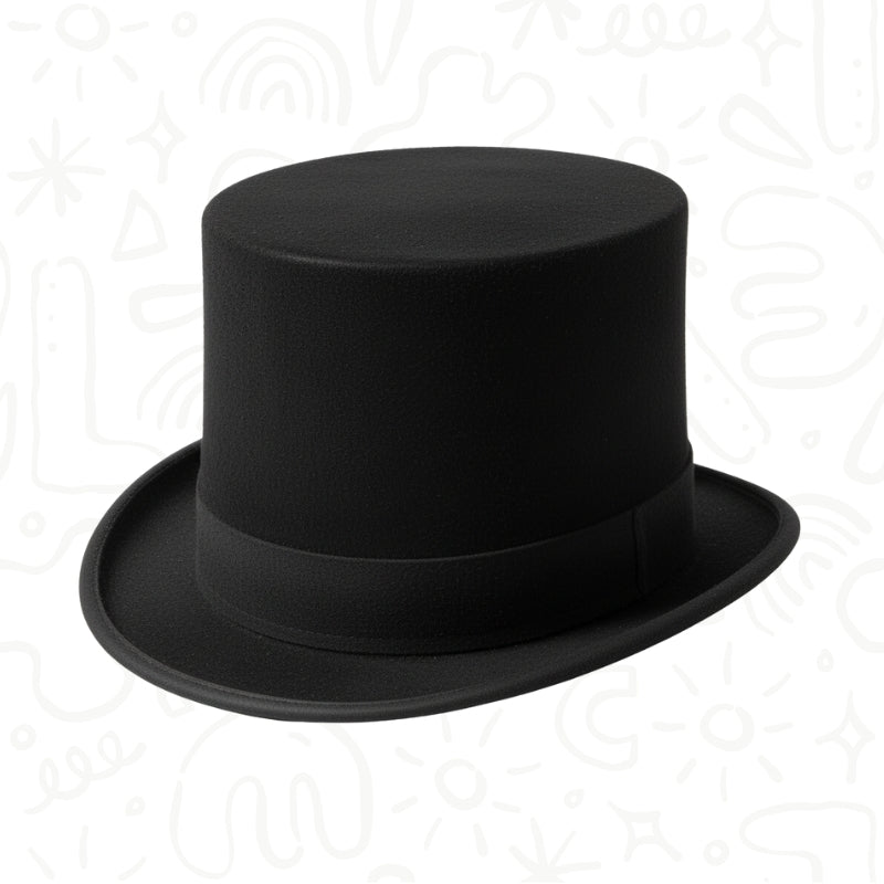 Sombrero de Copa Negro Clásico para Disfraz o Presentaciones