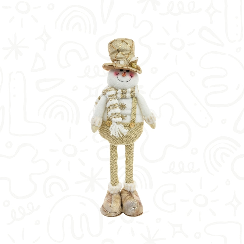 Muñeco Navideño Dorado con Pies Largos de 70,5 CM