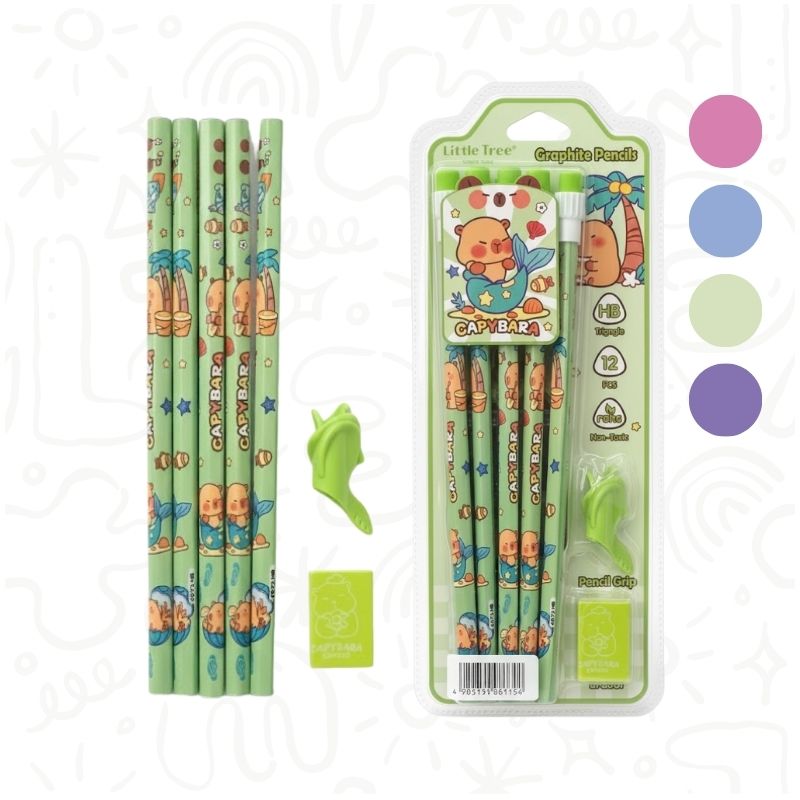 Pack x12 Lápices con Borrador y Tajalápiz Modelo Ositos