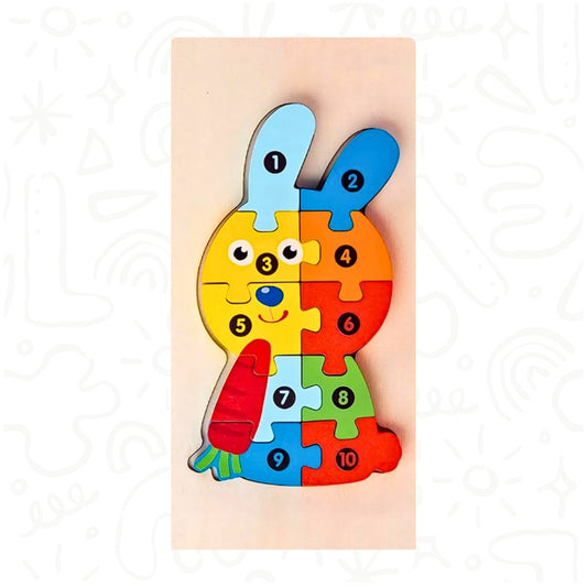 ROMPECABEZAS X 10 PCS ENUMERADAS DISEÑO CONEJO