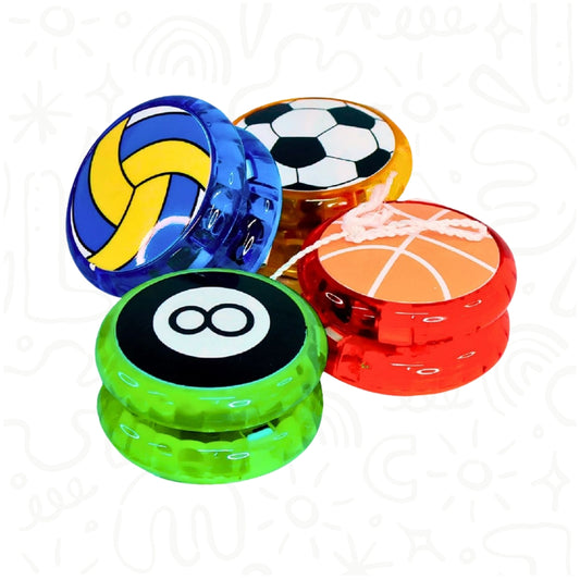 YOYO CON LUZ DISEÑO DE BALONES DEPORTIVOS