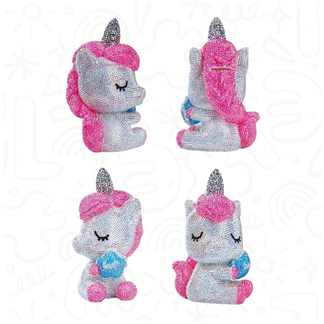 ALCANCÍA MODELO UNICORNIO PARA DECORAR CON DIAMANTES