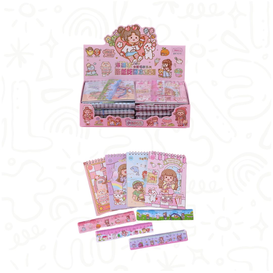 SET KAWAII CON AGENDA, REGLA Y SEPARADOR