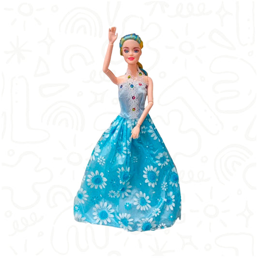 MUÑECA CON VESTIDO Y TRENZA