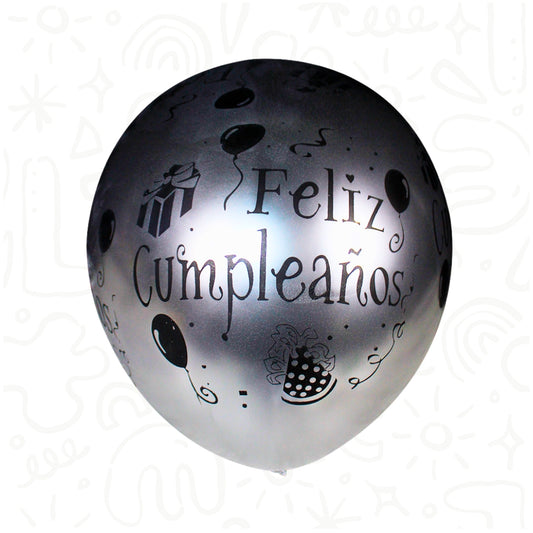 SET GLOBOS DE LÁTEX X12 (FELIZ CUMPLEAÑOS)