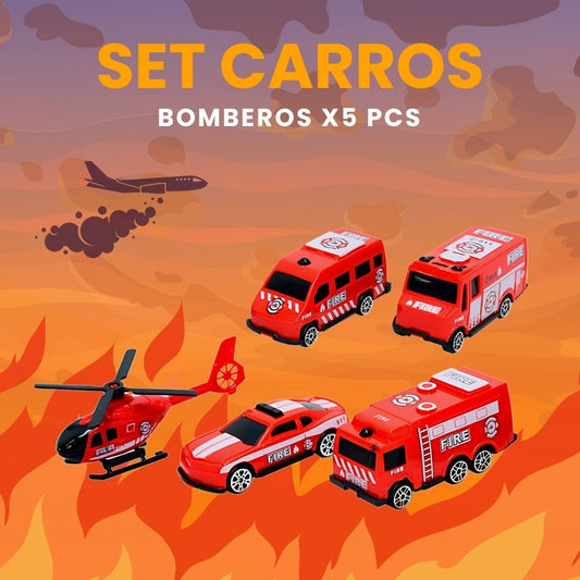 SET DE CARROS DE BOMBEROS X5 PCS