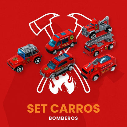 SET DE CARROS BOMBEROS X5 PCS