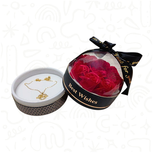 CONJUNTO DE COLLAR DE FLORES DE JABÓN