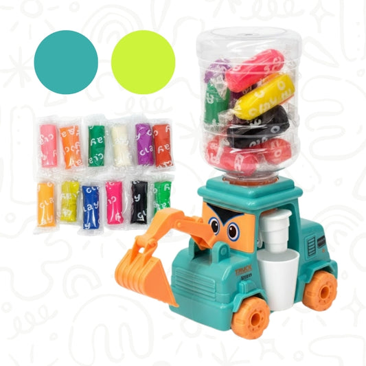 Carro Excavadora con Plastilina Moldeable de Colores