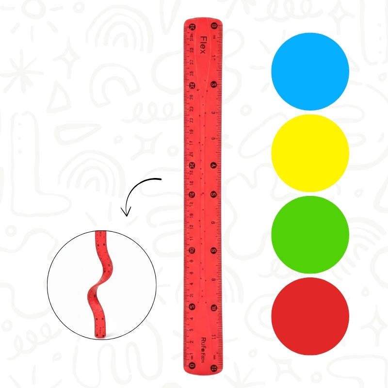 Regla Flexible de 30 cm – Colores Surtidos