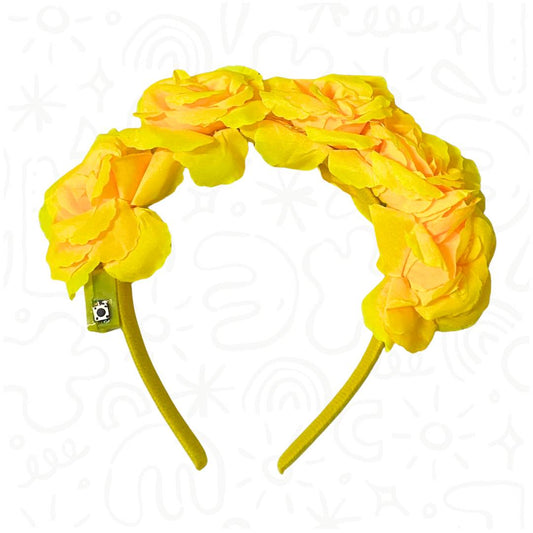 Diadema de Rosas Amarillas con Luz LED