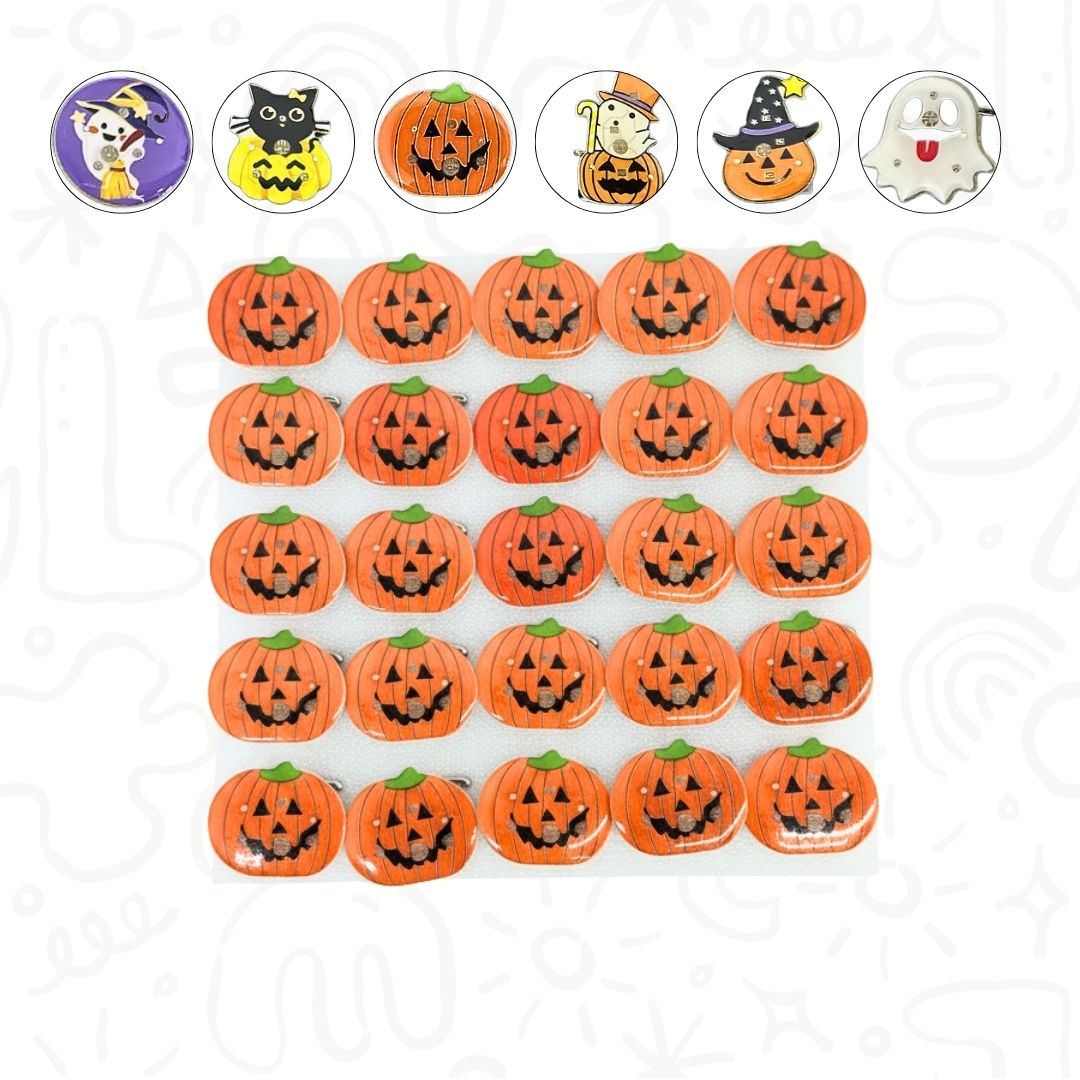 Set de 25 Pines de Halloween con Luz LED