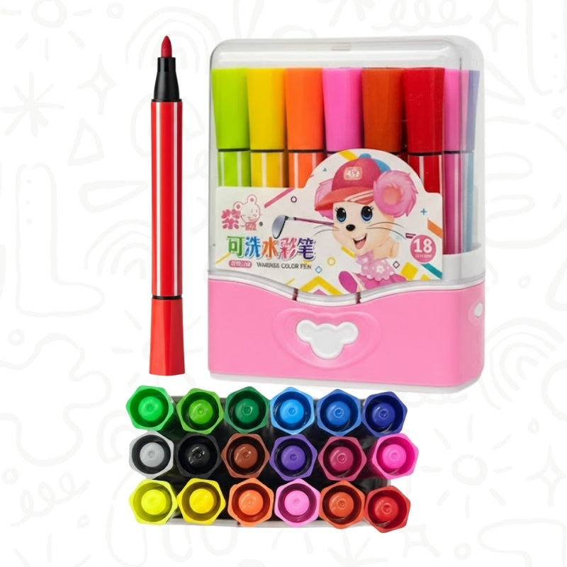 Caja x18 Marcadores de Colores de Acuarela