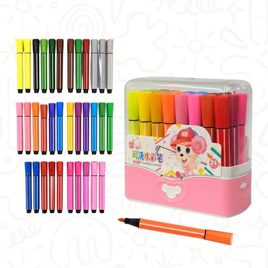 Set de Marcadores de Acuarela Lavables x24 – Colores Surtidos