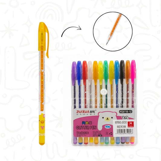 Set de Esferos Acrílicos x12 – Colores Surtidos