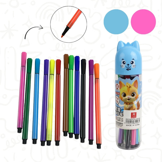 Marcadores de Acuarela x12 con Estuche Infantil