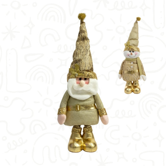 Muñeco Navideño Dorado con Pies Largos de 96 CM
