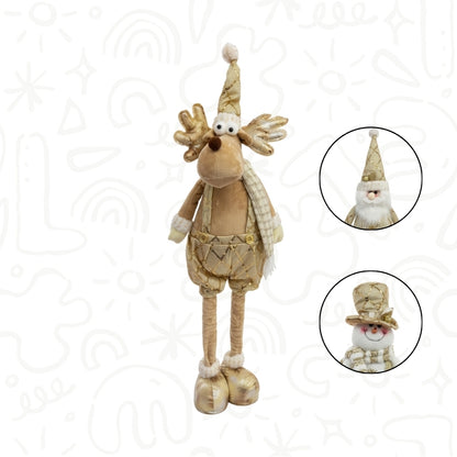 Muñeco Navideño Dorado con Pies Largos de 70,5 CM