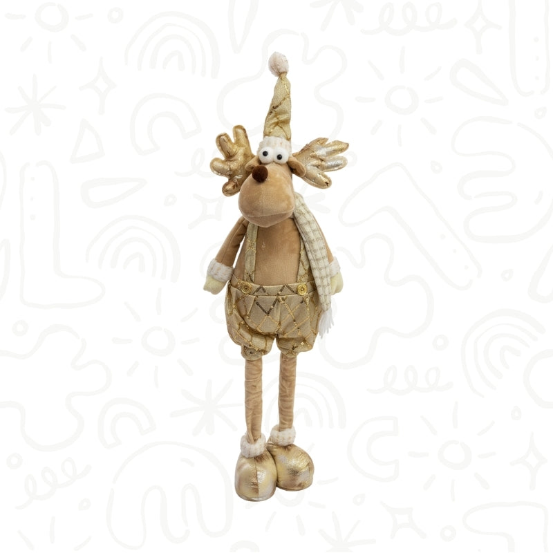 Muñeco Navideño Dorado con Pies Largos de 70,5 CM