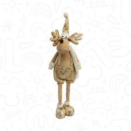 Muñeco Navideño Dorado con Pies Largos de 70,5 CM
