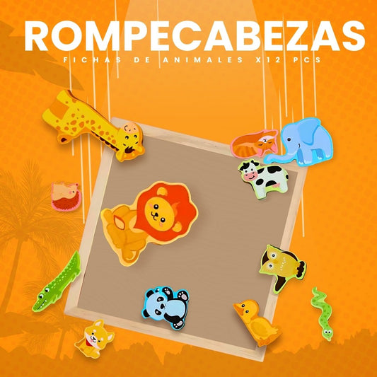 ROMPECABEZAS CON FICHAS DE ANIMALES