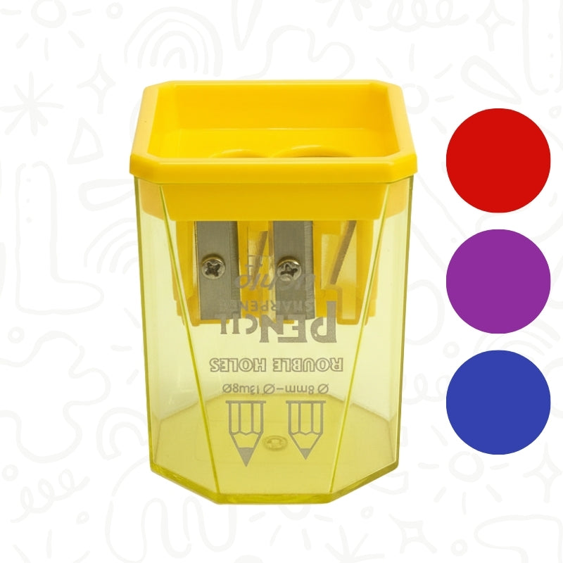 Sacapuntas Doble con Depósito – Colores Surtidos