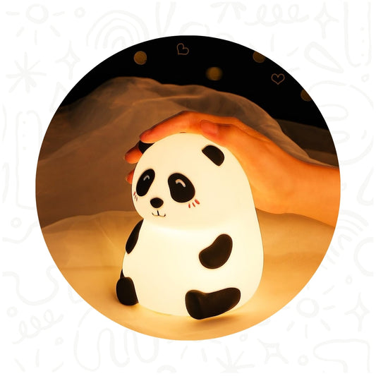 LÁMPARA MODELO DE PANDA CON 3 TOQUES DE GOMA MULTICOLOR