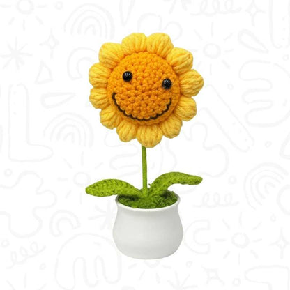 Planta Tejida en Crochet – Flores y Girasoles Decorativos