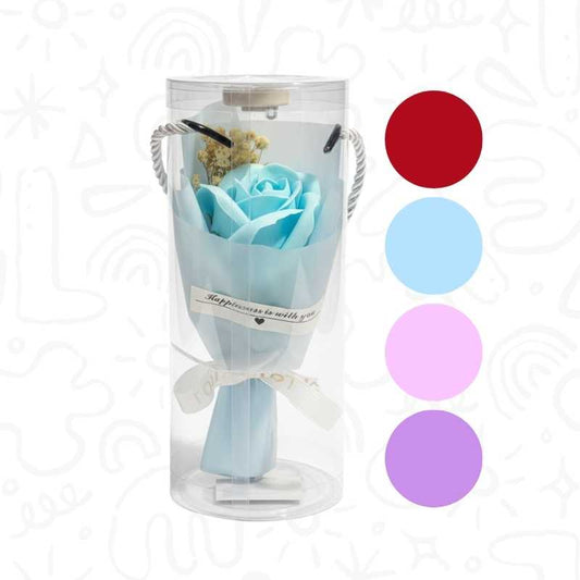 Bouquet de Rosa Artificial con Cinta Decorativa