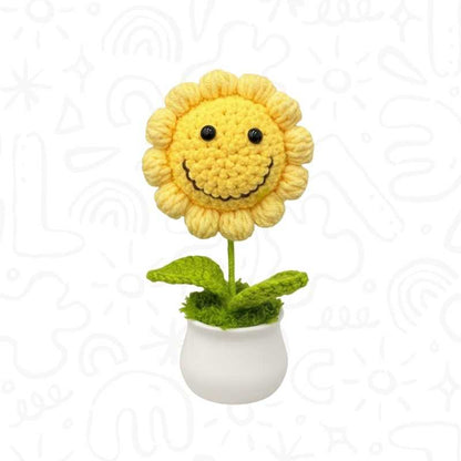 Planta Tejida en Crochet – Flores y Girasoles Decorativos