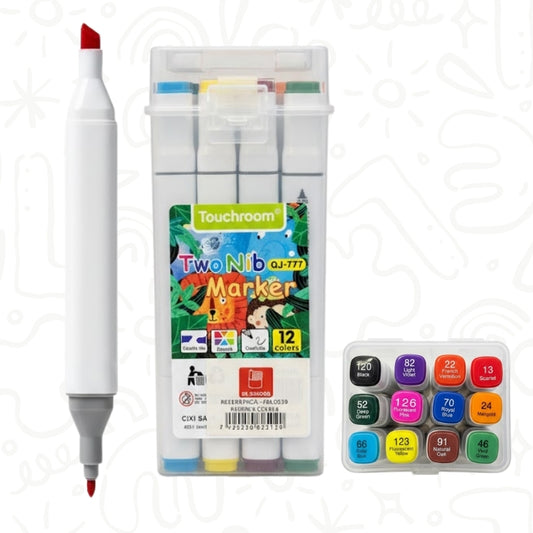 Caja x12 Marcadores de Colores Doble Punta
