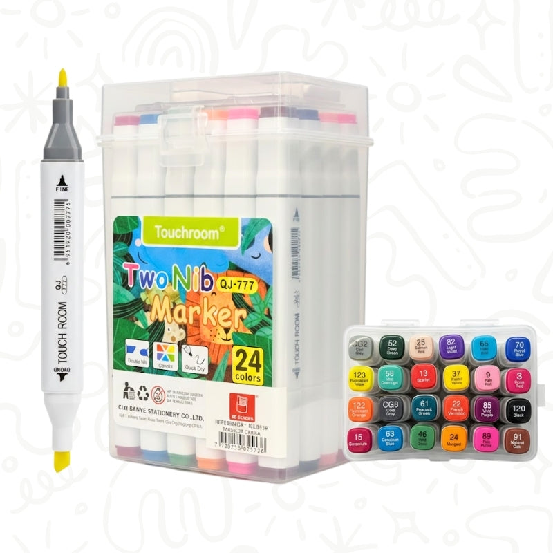 Caja x24 Marcadores de Colores Doble Punta