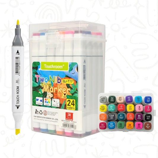 Caja x24 Marcadores de Colores Doble Punta
