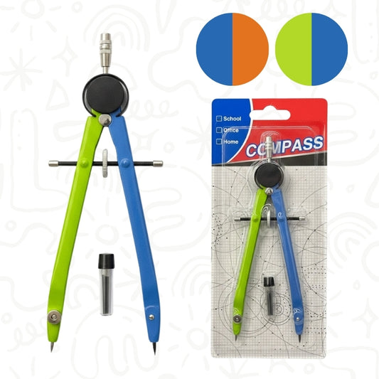 Compás Escolar Bicolor con Minas