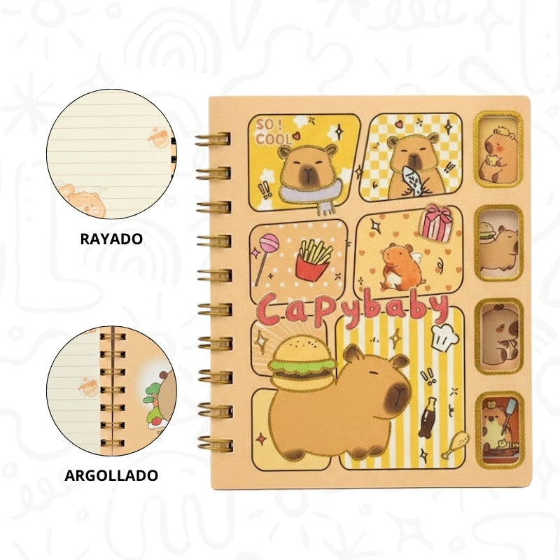 Libreta Argollada con Diseño de Animales – Estilo Kawaii